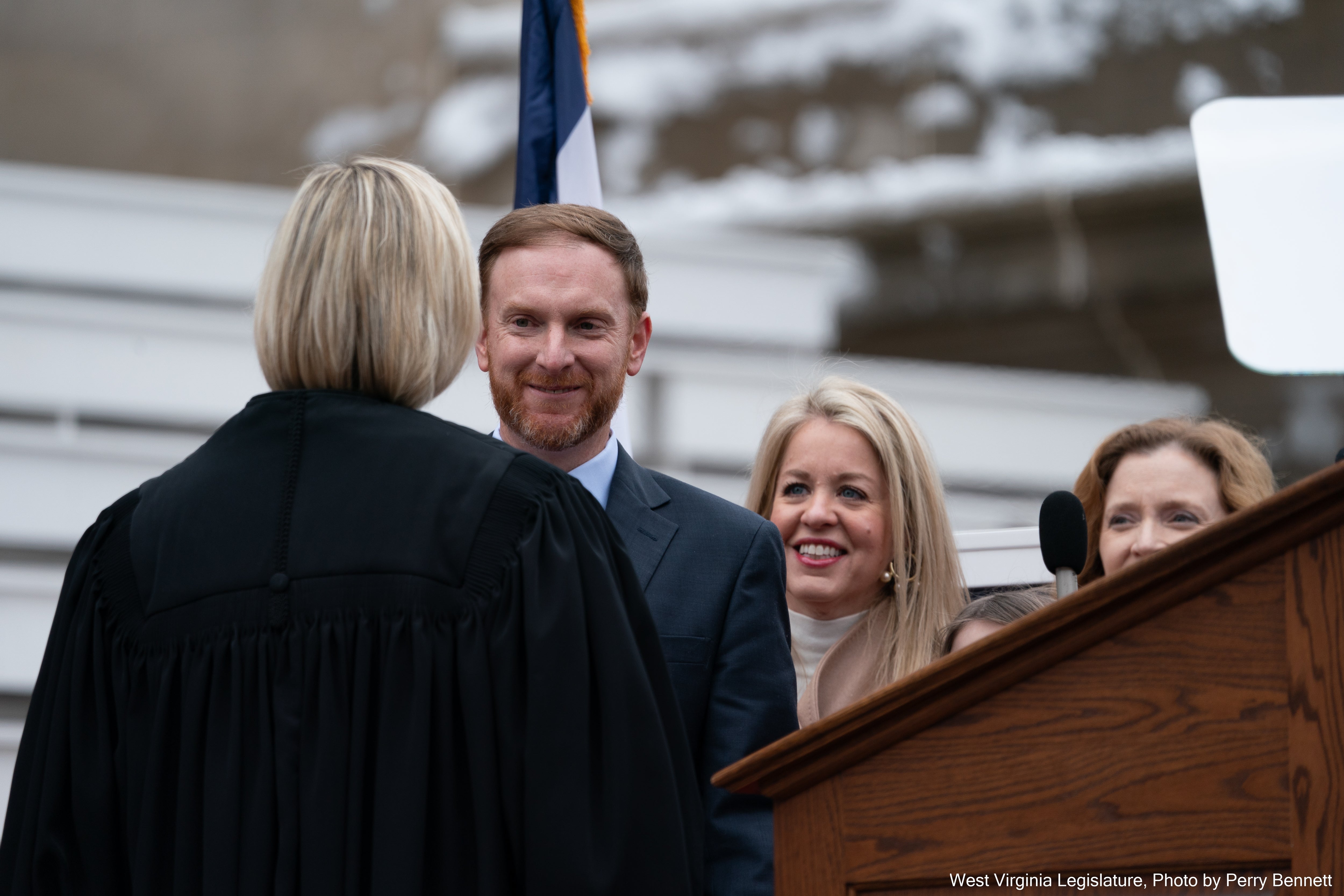 West Virginia Attorney General JB McCuskey takes oath of office with family at inauguration ceremony