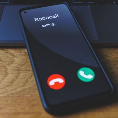 A cell phone receiving a robocall