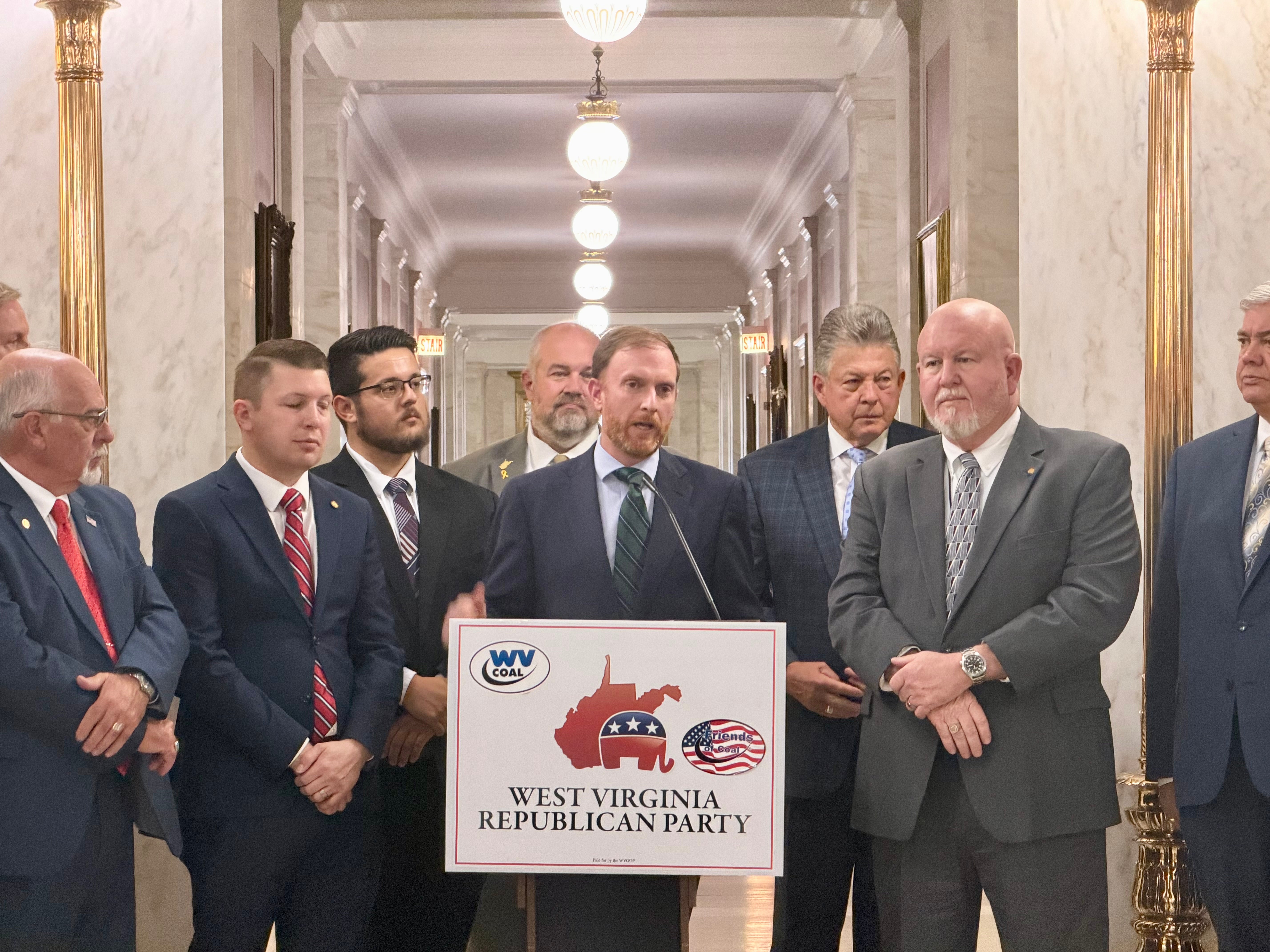 AG McCuskey speaks during WV Coal Association press conference