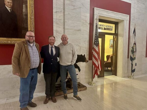 Josh Barker, Director of Substance Abuse Prevention and Recovery, Attorney General JB McCuskey, Dr. Stephen Loyd, director of the West Virginia Office of Drug Control Policy